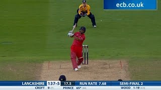 Ashwell Prince cracks 72 from 53 balls  Hampshire v Lancashire Lightning highlights [upl. by Ttesil539]