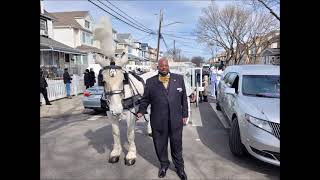 Horse Drawn Hearse for Funeral in Jamaica NY February 17 2022 Crowes Funeral Home [upl. by Eita]