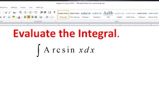 The Integral of Arcsin x [upl. by Baecher528]