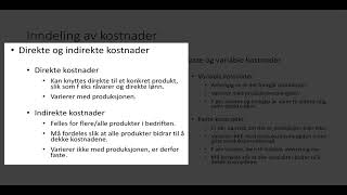 Kostnader 1  introduksjon og begrepsavklaring [upl. by Trix]