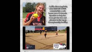 Caitlin Benningfield 2025 RHPOF UNM commit hits a solo home run at Colorado Sparkler to help her… [upl. by Imit]