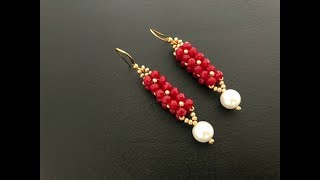 Geometric Earrings Beaded earrings How to make beaded earringsDIY beaded earrings [upl. by Eilahs]