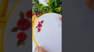 Woven wheel stitch rose tutorial 🌹embroidery embroiderydesign tutorial diy viralvideo [upl. by Crispin597]