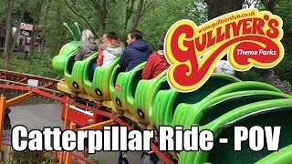 Caterpillar Ride The Wriggler  Wacky Worm  POV  Gullivers World Warrington [upl. by Deys]