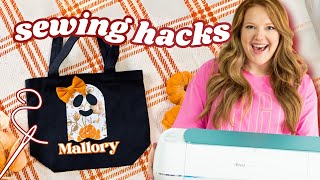 How I Use My Cricut For Sewing Projects 🧵BEGINNER FRIENDLY Halloween DIY [upl. by Letnoj]