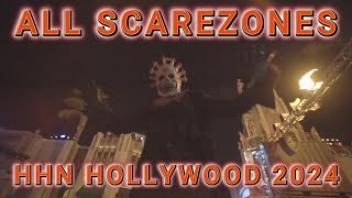 All Scare Zones at Halloween Horror Nights Hollywood 2024 [upl. by Redlac537]