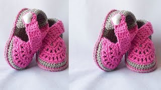 ZAPATITOS TEJIDOS A CROCHET PARA NIÑAS [upl. by Addison680]