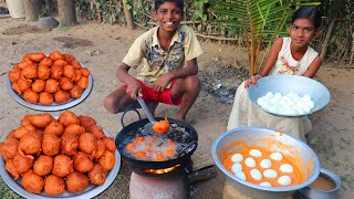 EGG BONDA RECIPE  Tasty Muttai Bonda Recipe  Quick and Easy Egg Bonda  Village Fun Cooking [upl. by Anahpets]