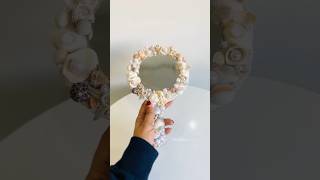 DIY seashell mirror decor shortviral diy diycrafts artandcraft artshortsseashellart art [upl. by Dielle]