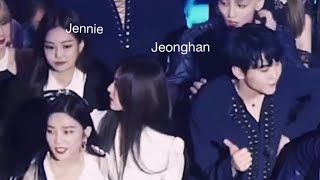 Just for fun jennie and jeonghan 3 seconds glance 😂 [upl. by Kinemod]