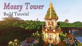 Minecraft Moss Tower  Cottagecore Moss Tower House Tutorial [upl. by Stanhope]