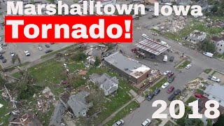 Marshalltown Iowa tornado 2018 4k drone video [upl. by Farr]