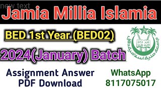 Jamia Millia Islamia BED 1st Year assignment answer pdf Contemporary India and Education Assignment [upl. by Malinde]