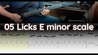 05 Licks E minor scale guitar lesson [upl. by Beera]