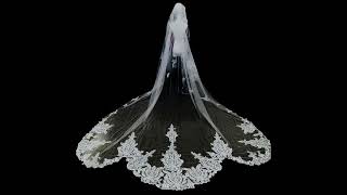 WV245 Lace Mantilla Cathedral Veil Wedding Bridal Veil Shop Online weddingveil bridalveil [upl. by Moyers]