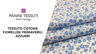 Tessuto Cotone Fiorellini Primaverili Azzurro [upl. by Ahcarb390]