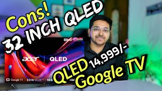 Acer QLED 32 Inch Smart TV Review In Hindi  Acer V Series AR32GR2841VQD Android TV [upl. by Judas53]