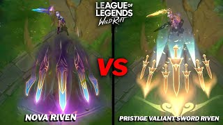 Riven Prestige Valiant Sword VS Nova Skin Comparison Wild Rift [upl. by Yecats]