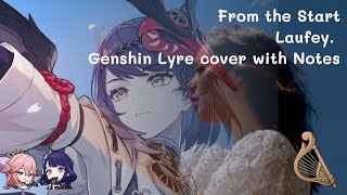 From the Start by Laufey Genshin Lyre cover with Notes [upl. by Cacka]