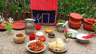 Cauliflower Manchurian ॥ Mini Gobi Manchurian ॥ Miniature Cooking ॥ How to Make Gobi minicoocking [upl. by Risa]