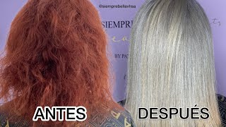 TRANSFORMANDO UN CABELLO DE ROJO A RUBIO  PASO A PASO siemprebellavhsa [upl. by Bayard]