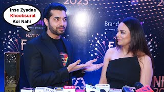 Sharad Malhotra Talks About His Wife Ripci Bhatia Infront Of MediaBrand Impact National Fame Awards [upl. by Ahsemaj623]