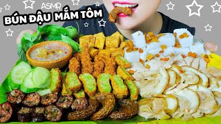 ASMR BÚN ĐẬU MẮM TÔM  VERMICELLI X NOODLE WITH FRIED TOFU amp SHRIMP PASTE  EATING SOUND  LINHASMR [upl. by Eelyab]