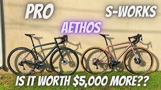 2021 SPECIALIZED AETHOS PRO vs SWORKS WHAT IS YOUR 5000 DOLLARS GETTING YOU Sl7 [upl. by Assiralc41]