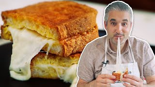 The Cheesiest FRIED MOZZARELLA SANDWICH Like an Italian Mozzarella in Carrozza [upl. by Wivestad111]