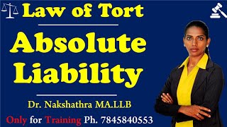 Absolute Liability  Law of Tort  DrACNakshathra  Tamil [upl. by Irwinn407]