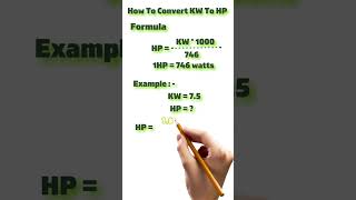 KW to HP Calculate kw to HP conversion how to convert kW to HPI kw to HP convert formula [upl. by Afrikah]