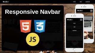 Responsive Navbar with HTML CSS and JavaScript [upl. by Ecyaj]