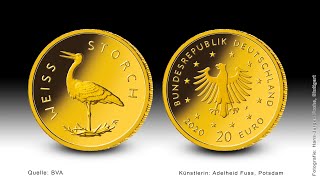 20 Euro Goldmünze quotWeißstorchquot 2020 [upl. by Kono67]