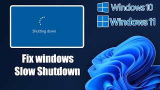 Fix windows Slow Shutdown in Windows 1011  Fix Shutdown Takes Long Time [upl. by Hennie]