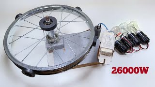 Top3 amazing electric 220v free energy 26000W Big flywheel Machine Service Generator Idea [upl. by Suhsoj]