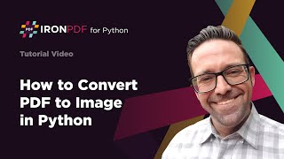 How to Convert PDF to Image in Python  IronPDF [upl. by Mail]