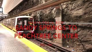 MARTA Red Line Train Ride from Sandy Springs Station to Peachtree Center Station [upl. by Ahteres]