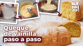 Queque de vainilla esponjoso y suave  Recetas postres  Buenazo [upl. by Tristam]