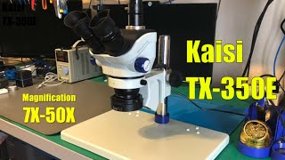 Kaisi TX350E Trinocular SimulFocal Stereo Microscope review [upl. by Lennie]