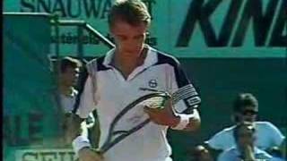 Wilander Leconte French Open 1985 2nd tie break [upl. by Teerprug645]