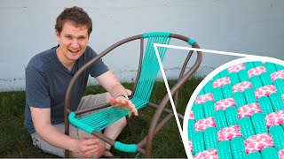 How to Upcycle a Patio Chair with Paracord [upl. by Noy]