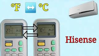 Hisense AC Air Conditioner Remote Settings  °F Fahrenheit ↔️ °C Celsius [upl. by Sparky]