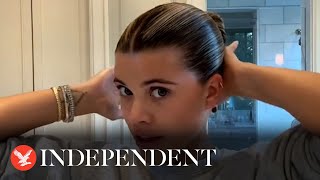 Sofia Richie finally shares tutorial on how to do her signature sleek bun [upl. by Hgielrebma362]