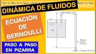 PROBLEMA DE DINÁMICA DE FLUIDOS  ECUACIÓN DE BERNOULLI  Texto Robert Mott [upl. by Roana474]