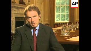 UK LONDON TONY BLAIR KOSOVO DEAL SPEECH [upl. by Sarnoff642]