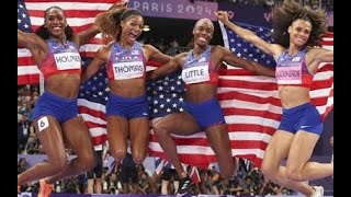 Paris 2024 Olympics  USA Team womens 4 x 400m Relay Final  August 10 2024 [upl. by Sukramaj]