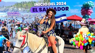 Así es un PRIMERO DE ENERO en LA PLAYA el majahual en EL SALVADOR 🇸🇻¡LLENO TOTAL El Salvador 2024 [upl. by Treblihp]