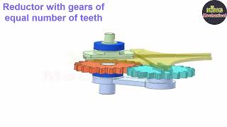 116 The principle of simple mechanisms animation 133 Reductor with gears of equal number of tee [upl. by Cini]