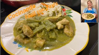 Pollo con nopales en salsa verde  Fácil y delicioso [upl. by Eeneg595]