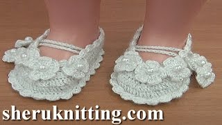 Crochet Christening Shoes Part 1 of 2 [upl. by Casper]